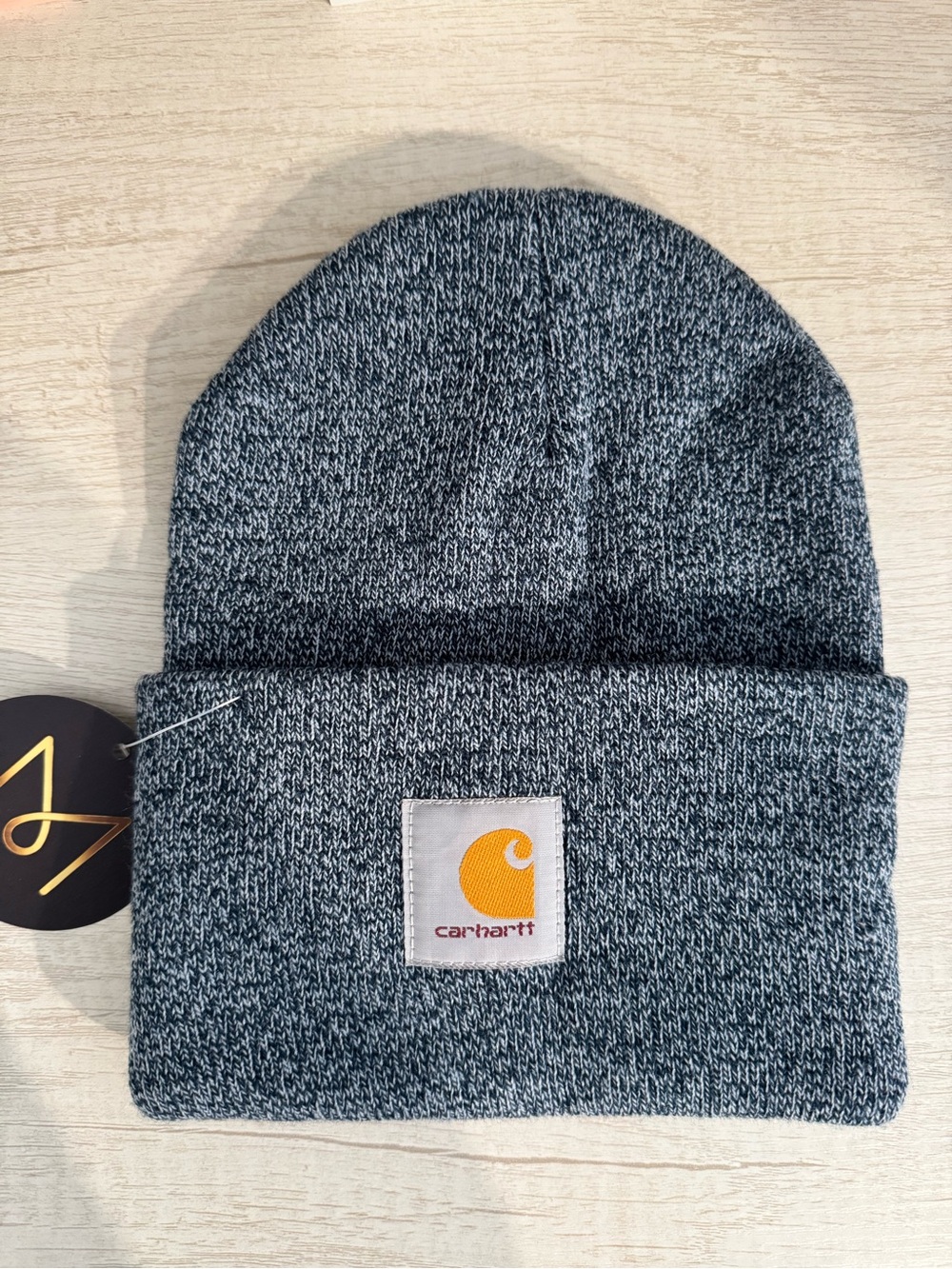 Carhartt A18 Knit Cuffed Beanie in Blue/White Marl melange colorway EUC